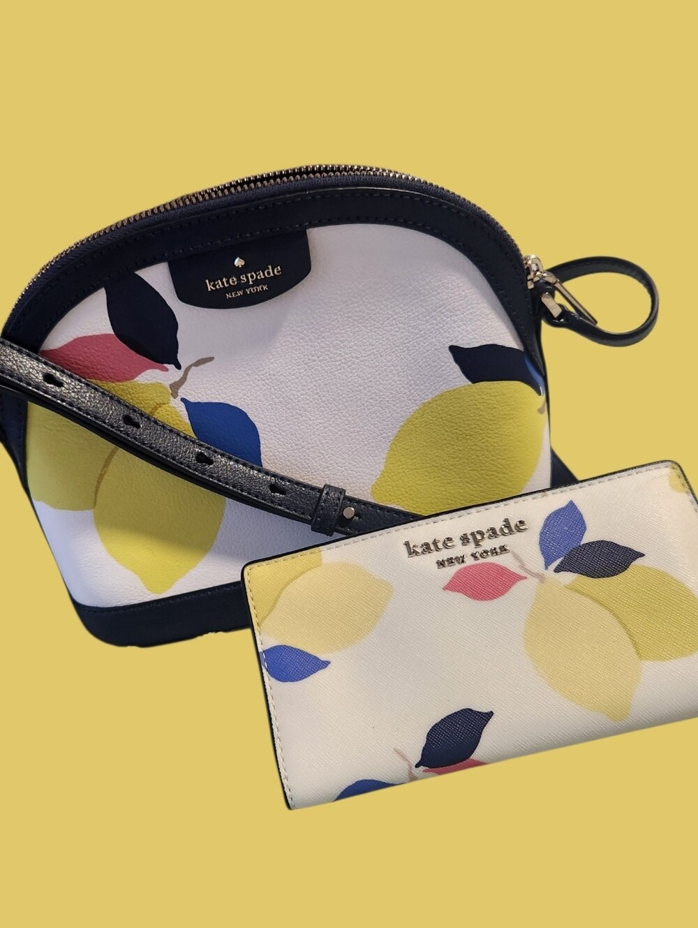 Kate Spade "Sylvia" Lemon Zest Dome Crossbody , Wallet And Dusty - Picture 12 of 12